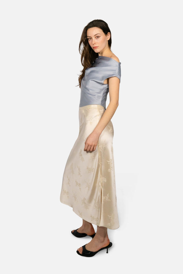 Four Noble Jacquard Skirt in Beige