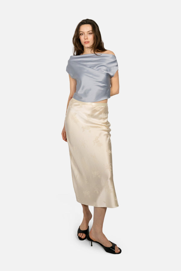 Four Noble Jacquard Skirt in Beige