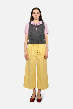 Sway Cotton Palazzo Pants in Butter Yellow