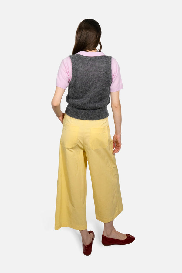 Sway Cotton Palazzo Pants in Butter Yellow