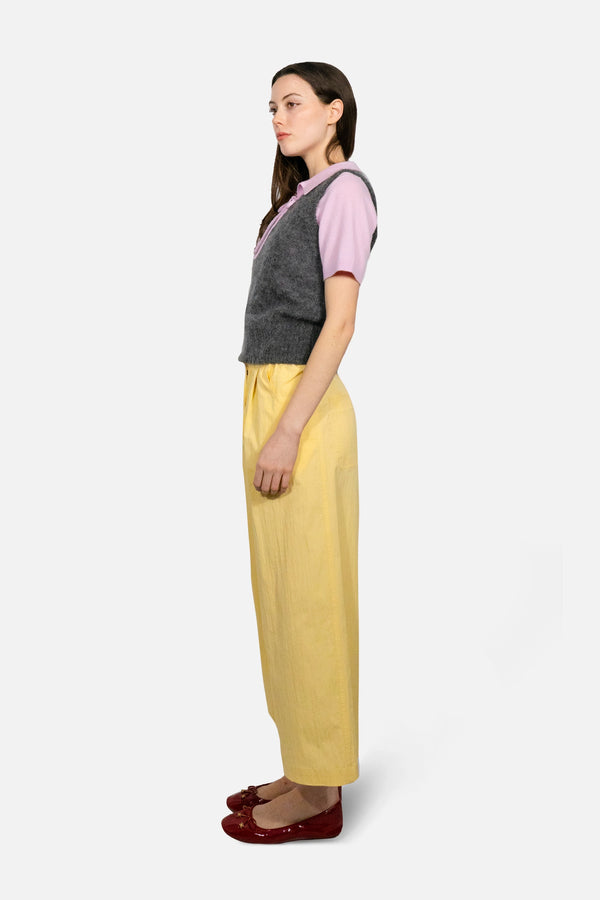 Sway Cotton Palazzo Pants in Butter Yellow