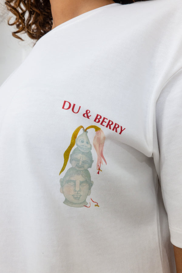 Fire-Child Vase Oversize Cotton T-Shirt - Du & Berry Logo