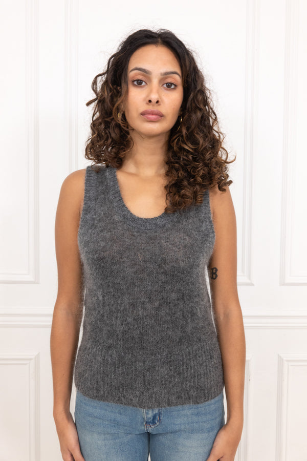 Black Sesame Mohair Vest Top Du & Berry