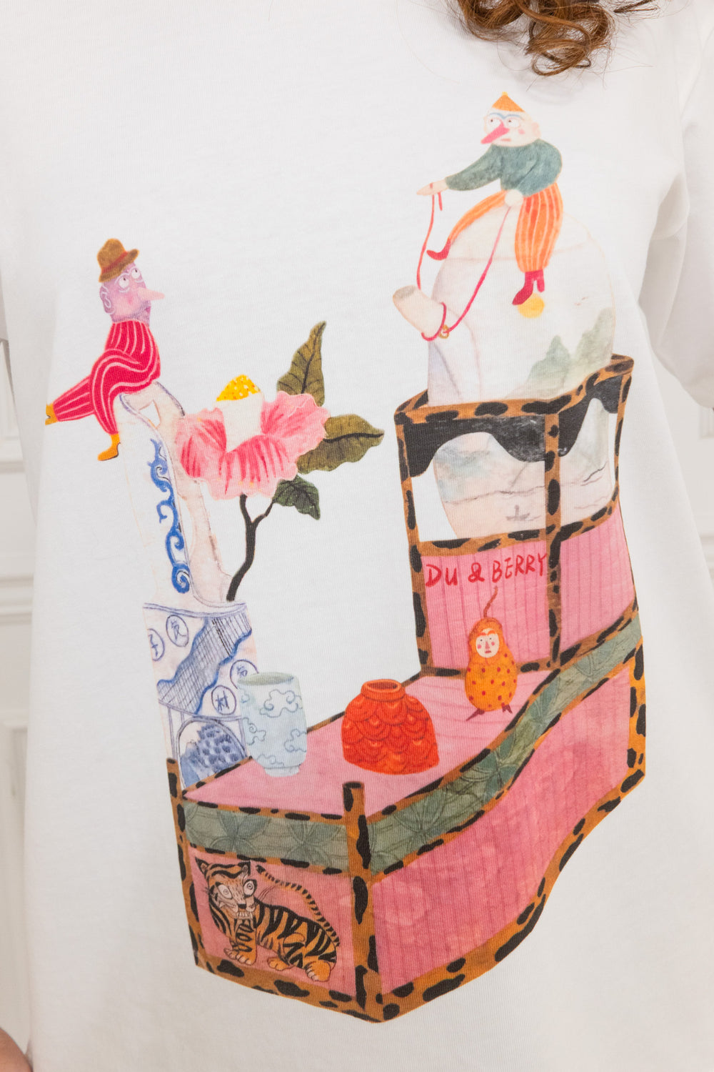 Tea Party Oversized Cotton T-Shirt - Du & Berry