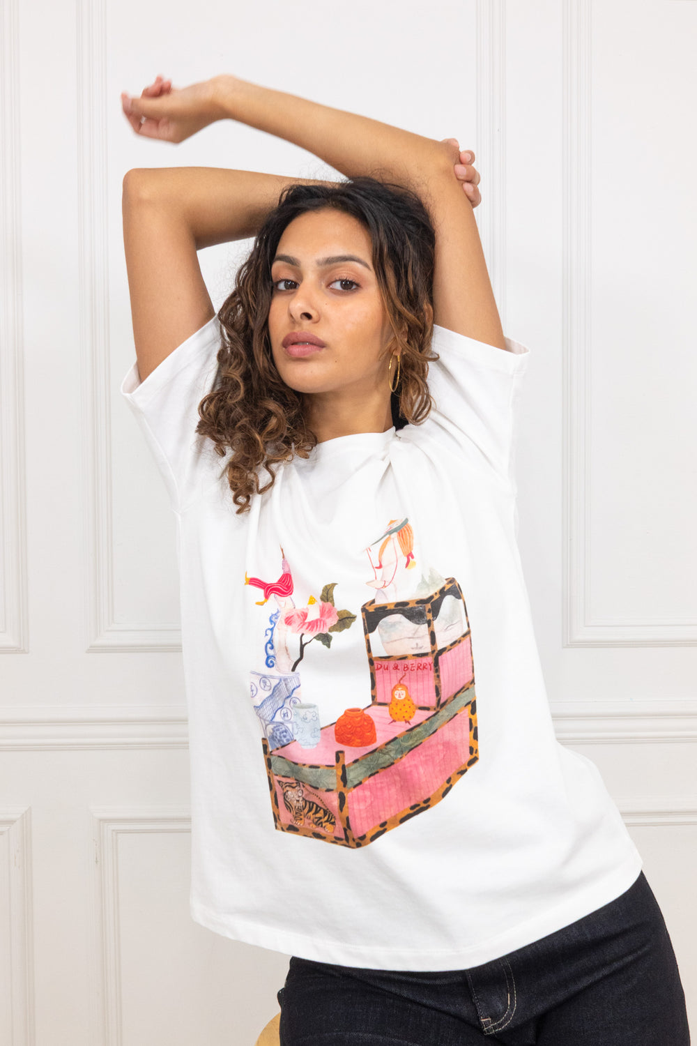 Tea Party Oversized Cotton T-Shirt - Du & Berry