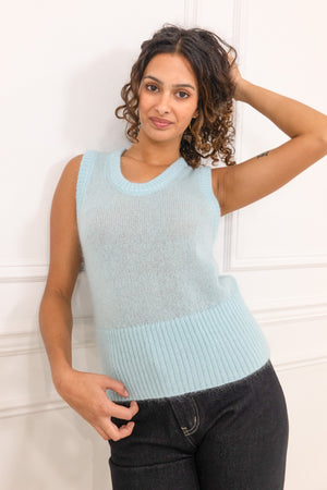 Light Blue Mohair Vest Top