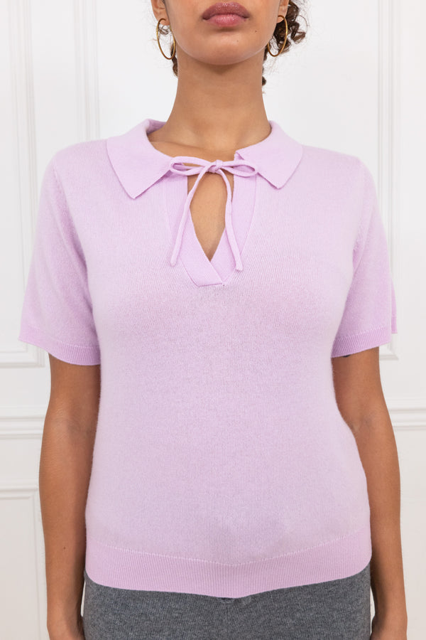 Cashmere and Wool Polo T-Shirt bow