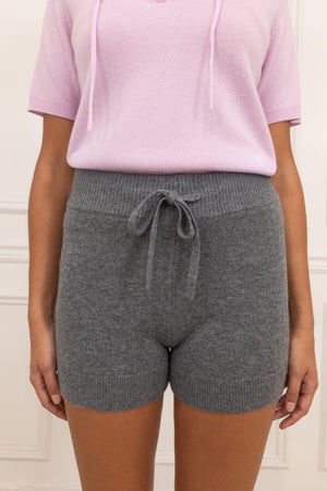 Wool and Cashmere Fine Knit Shorts - Grey