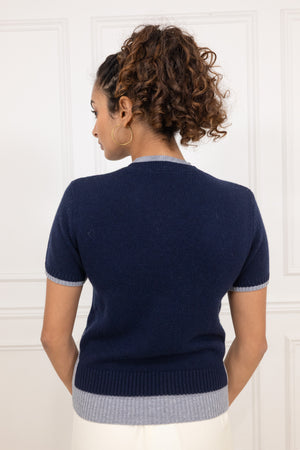 Du & Berry Cashmere & Wool Sweater in Dark Indigo