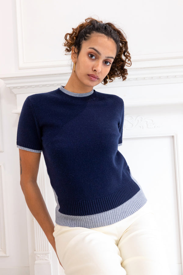 Cashmere & Wool Sweater - Blueberry Indigo - Du & Berry