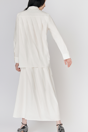 Du Pleated Cotton Poplin Shirt - Du & Berry