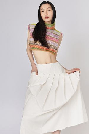 Du Pleated Cotton Poplin Midi Skirt - Du & Berry