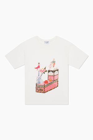 Tea Party Oversized Cotton T-Shirt - Du & Berry