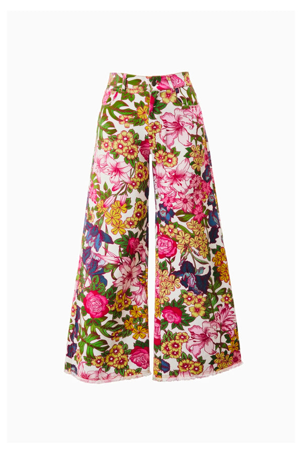 Floral Symphony Wide Leg Jeans