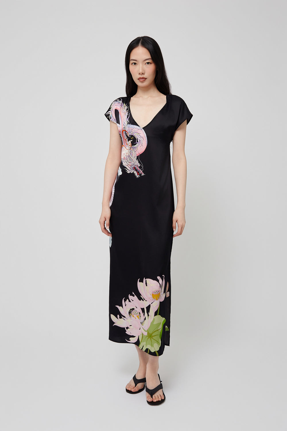 Loong Warrioress Silk Open-Back Dress - Du & Berry