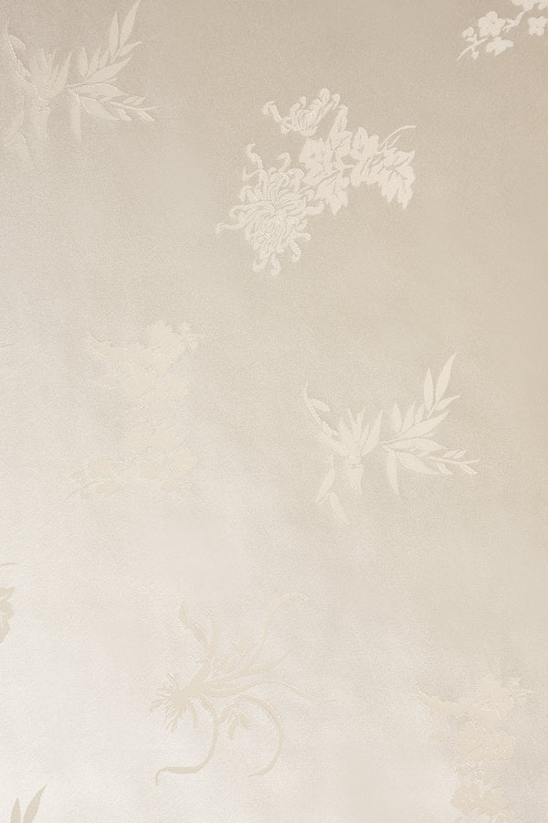 Beige Jacquard Long Skirt fabric with subtle floral patterns by Du and Berry