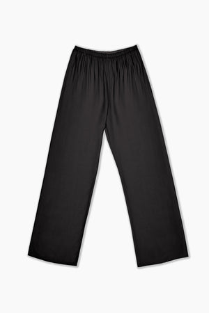 Du & Berry Black Comfort Straight Pants with elastic waistband and relaxed fit