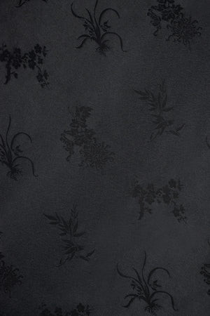 Close-up texture of Du & Berry Black Jacquard Midi Skirt with floral jacquard pattern