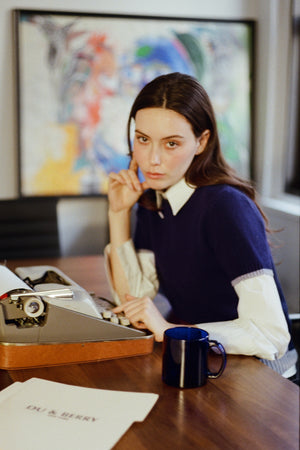 Cashmere and Wool Sweater - Blueberry Indigo