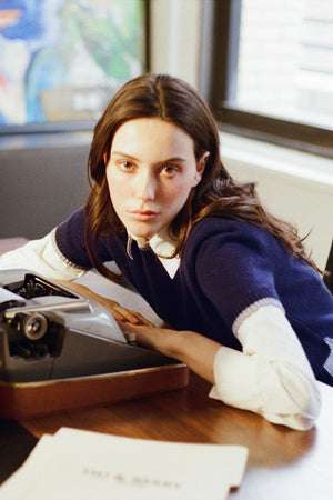 Cashmere and Wool Sweater - Blueberry Indigo