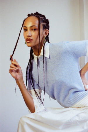 Cashmere and Wool Sweater - Sky Sorbet