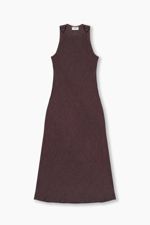 Du and Berry Brown Linen Side Split Maxi dress sleeveless casual long dress