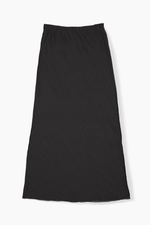 Black Linen Top Skirt Set black linen skirt with elastic waistband by Du and Berry