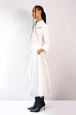 Du Pleated Cotton Poplin Shirt