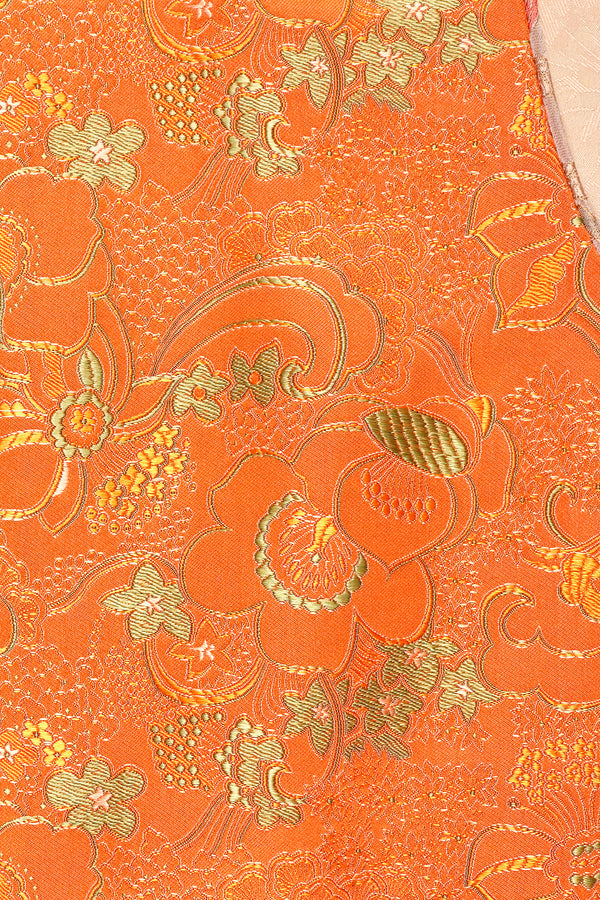 Du & Berry Embroidery Mulberry Silk Vest with intricate orange floral embroidery detail