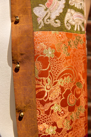 Du and Berry Embroidery Mulberry Silk Vest with intricate floral and animal embroidery details