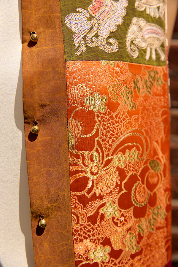 Du and Berry Embroidery Mulberry Silk Vest with intricate floral and animal embroidery details