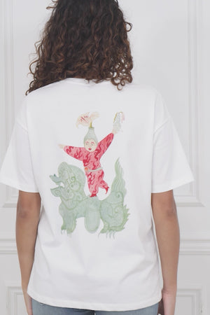 Fire-Child Vase Oversize Cotton T-Shirt