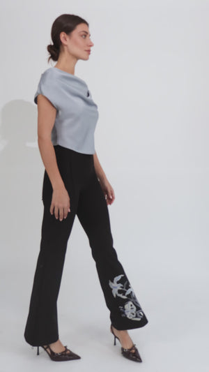 Lunaria Draped Top in Misty Blue