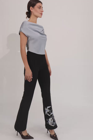 Lunaria Draped Top in Misty Blue