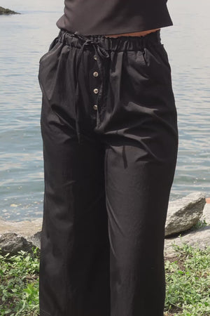 Sway Cotton Palazzo Pants in Black