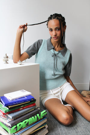 Wool and Cashmere Fine Knit Shorts - Vanilla Cream