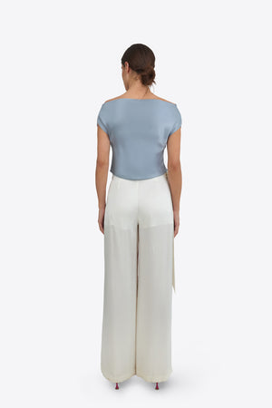 Lunaria Draped Top in Misty Blue