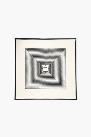 Du Monogram Silk Scarf in White - Du & Berry