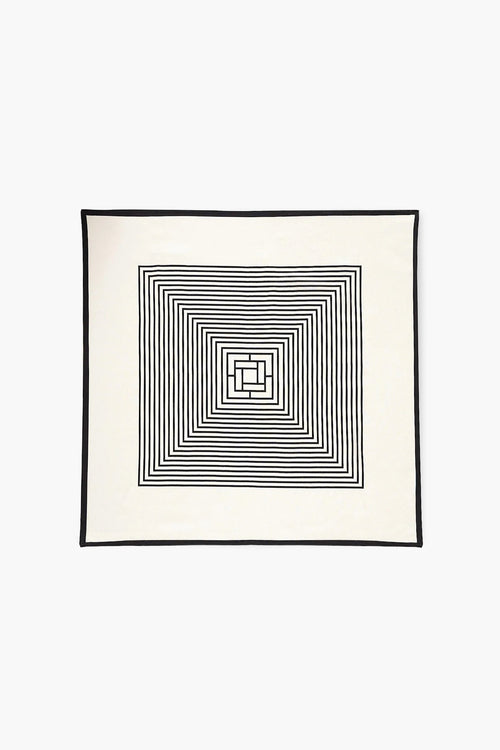 Du Monogram Silk Scarf in White - Du & Berry