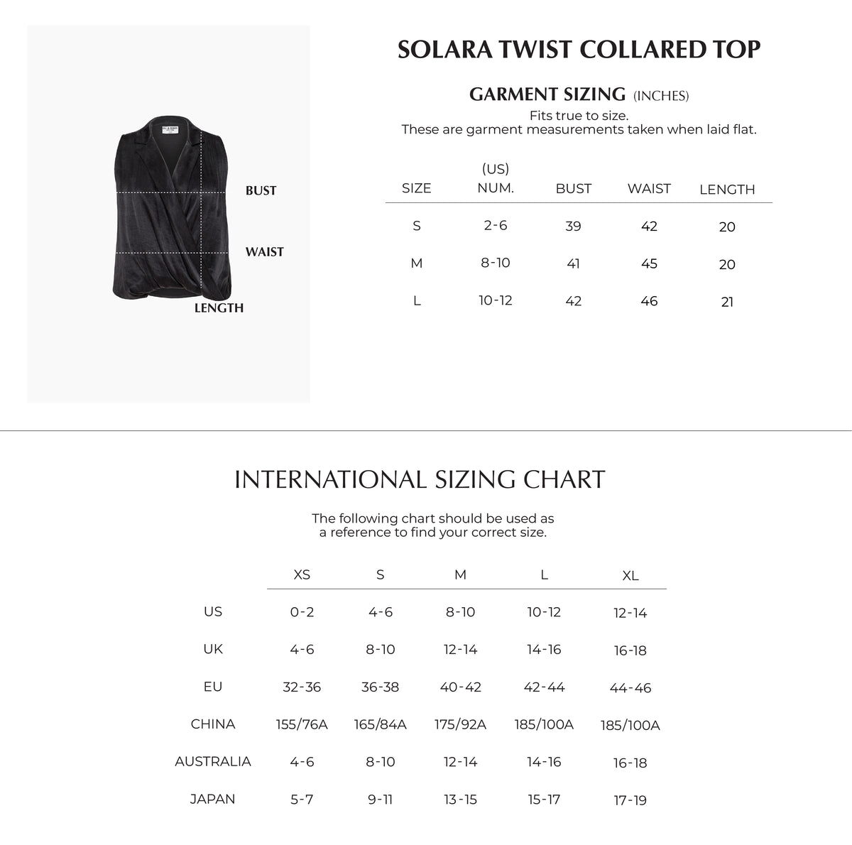 Zoomed Size Chart