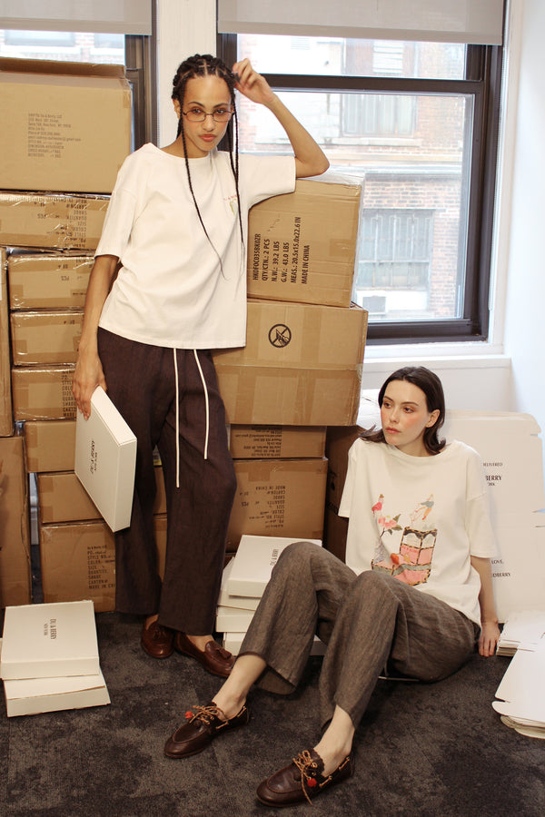 Tea Party Oversized Cotton T-Shirt